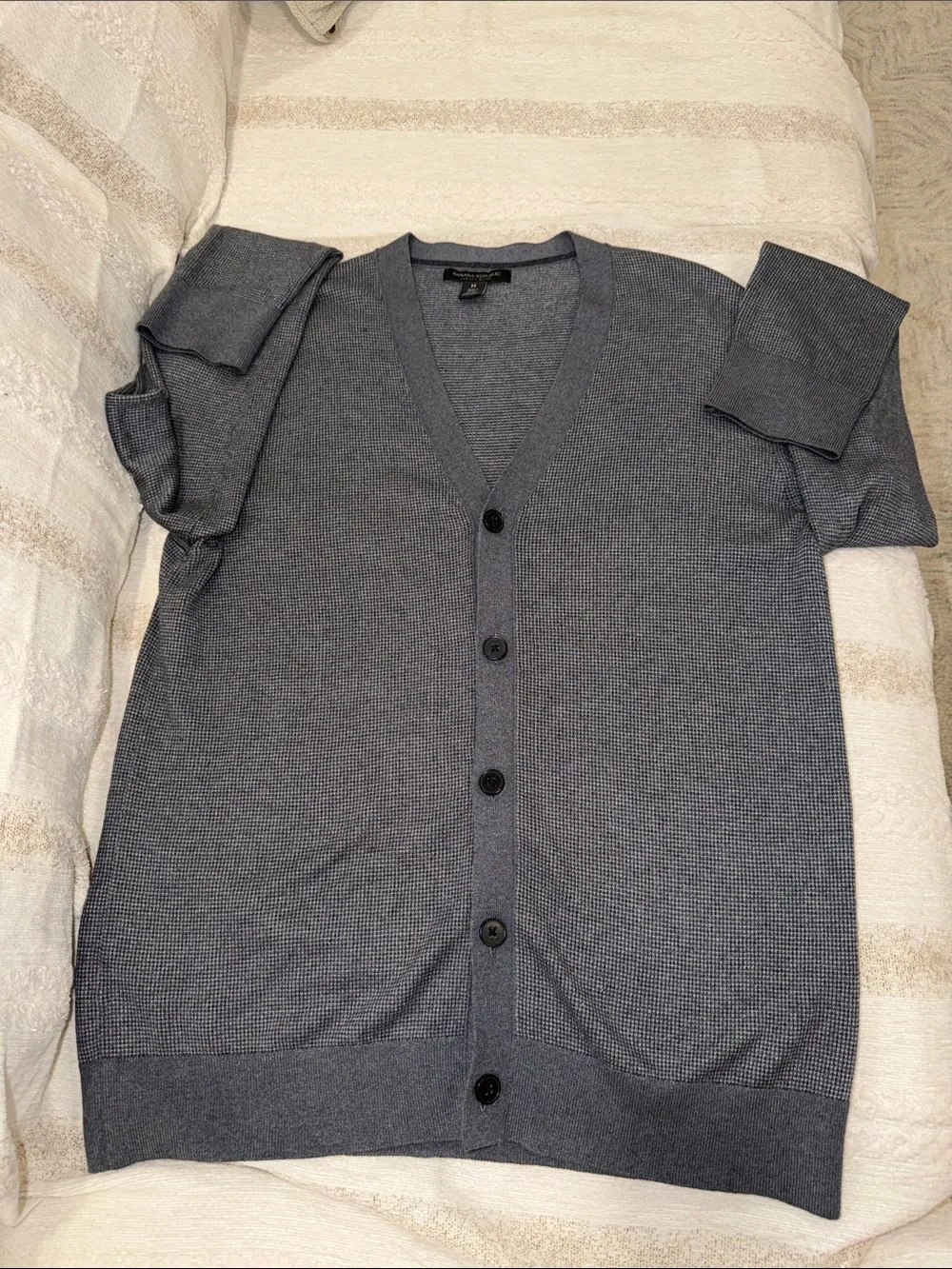 Banana Republic Men's Gray V-Neck Button Cardigan